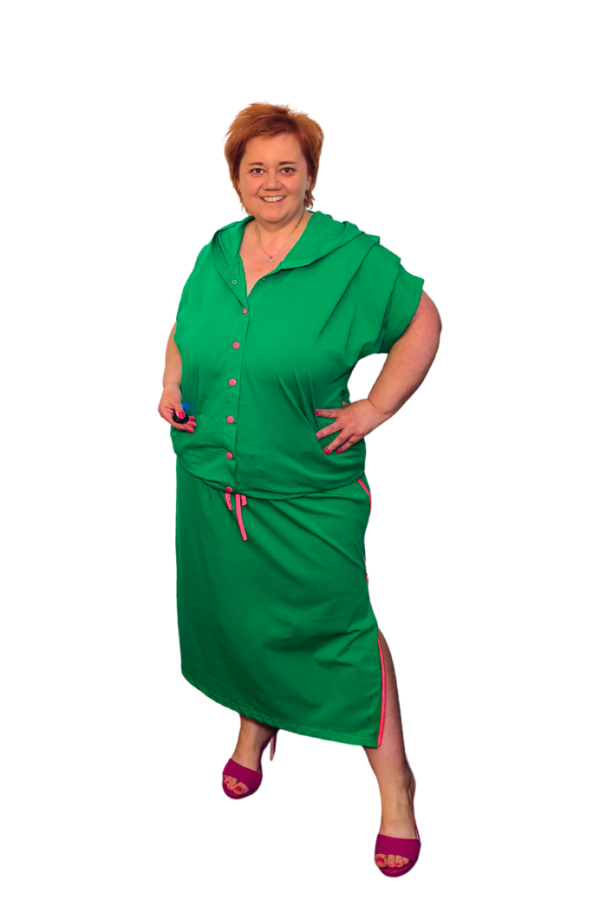 Plus size sukňová súprava - zelená